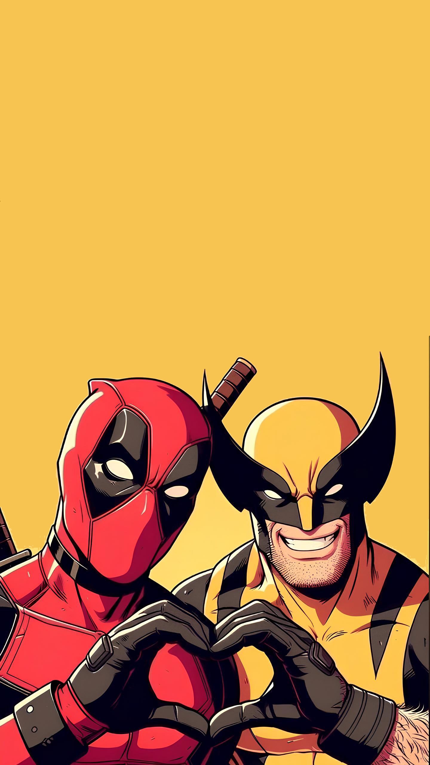 Deadpool & Wolverine Sarı Desenli Kadife Halı Oto Paspas Seti (Universal)